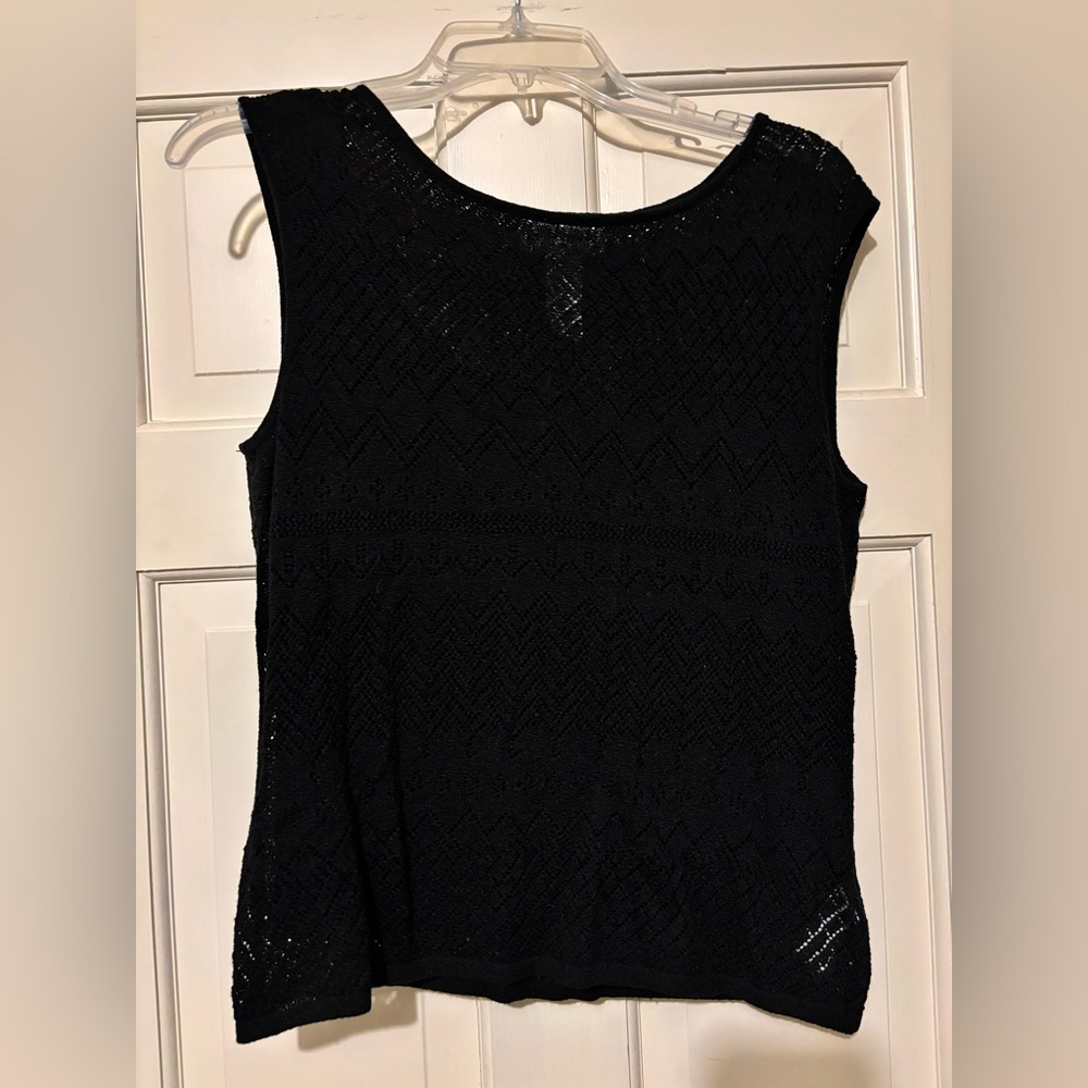 Rena Rowan Elegant 2pc. Black Sleeveless Top Size medium EUC